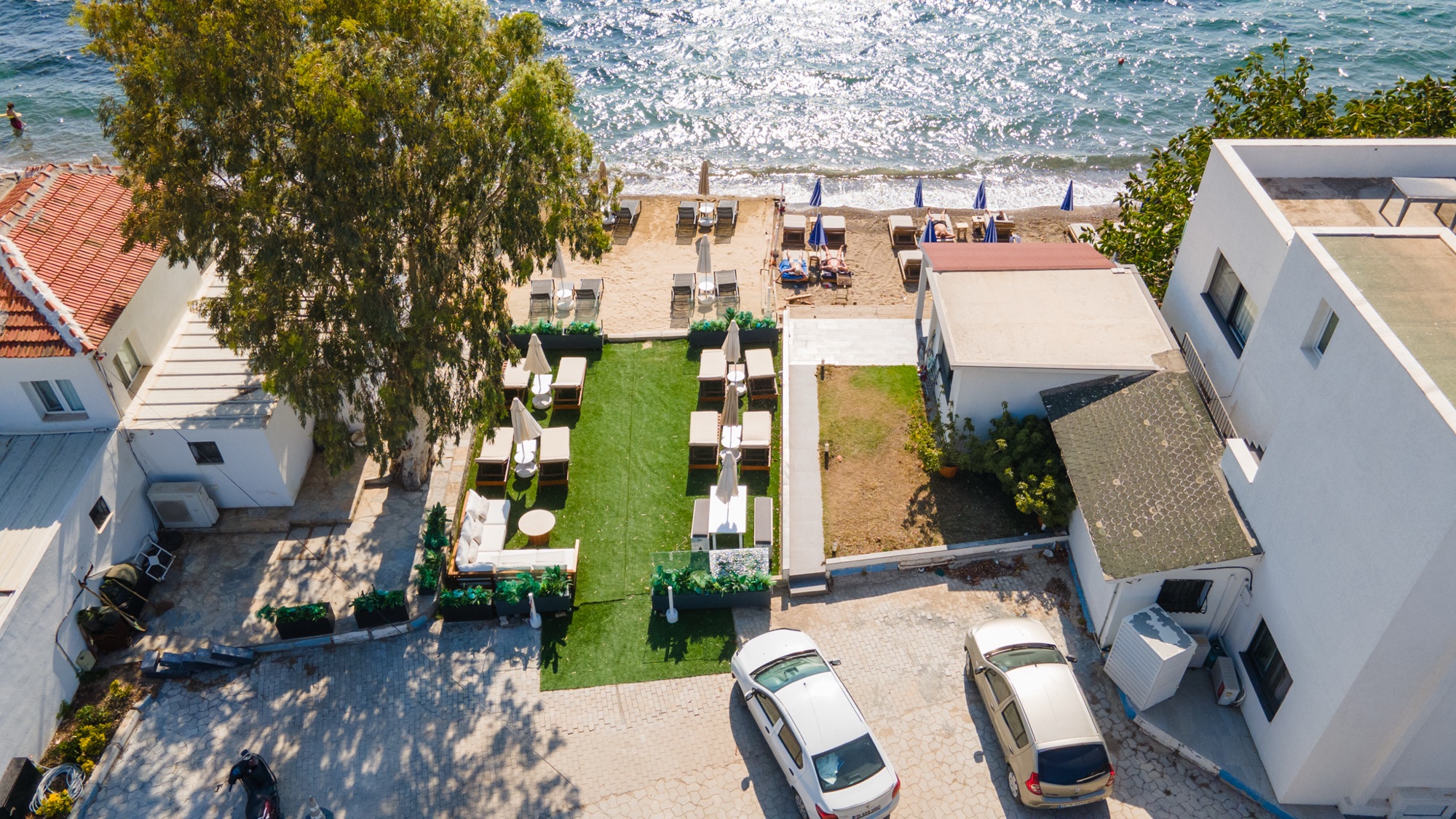 Point Residence Yalıkavak havadan lounge ve plaj